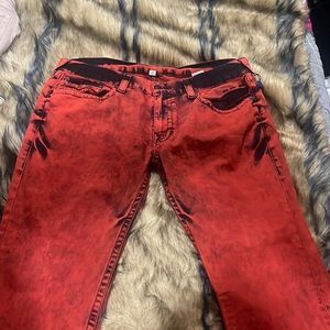 True religion mens 40 red and black jeans NWOT
